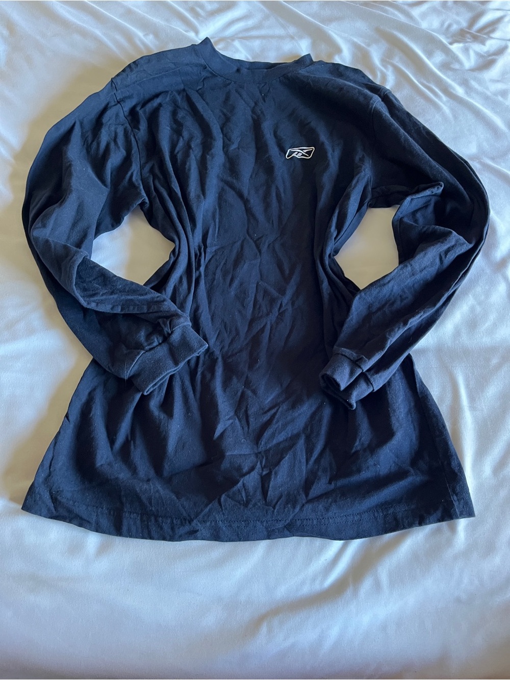Reebok Black Long Sleeve Crew Shirt with Chest Logo